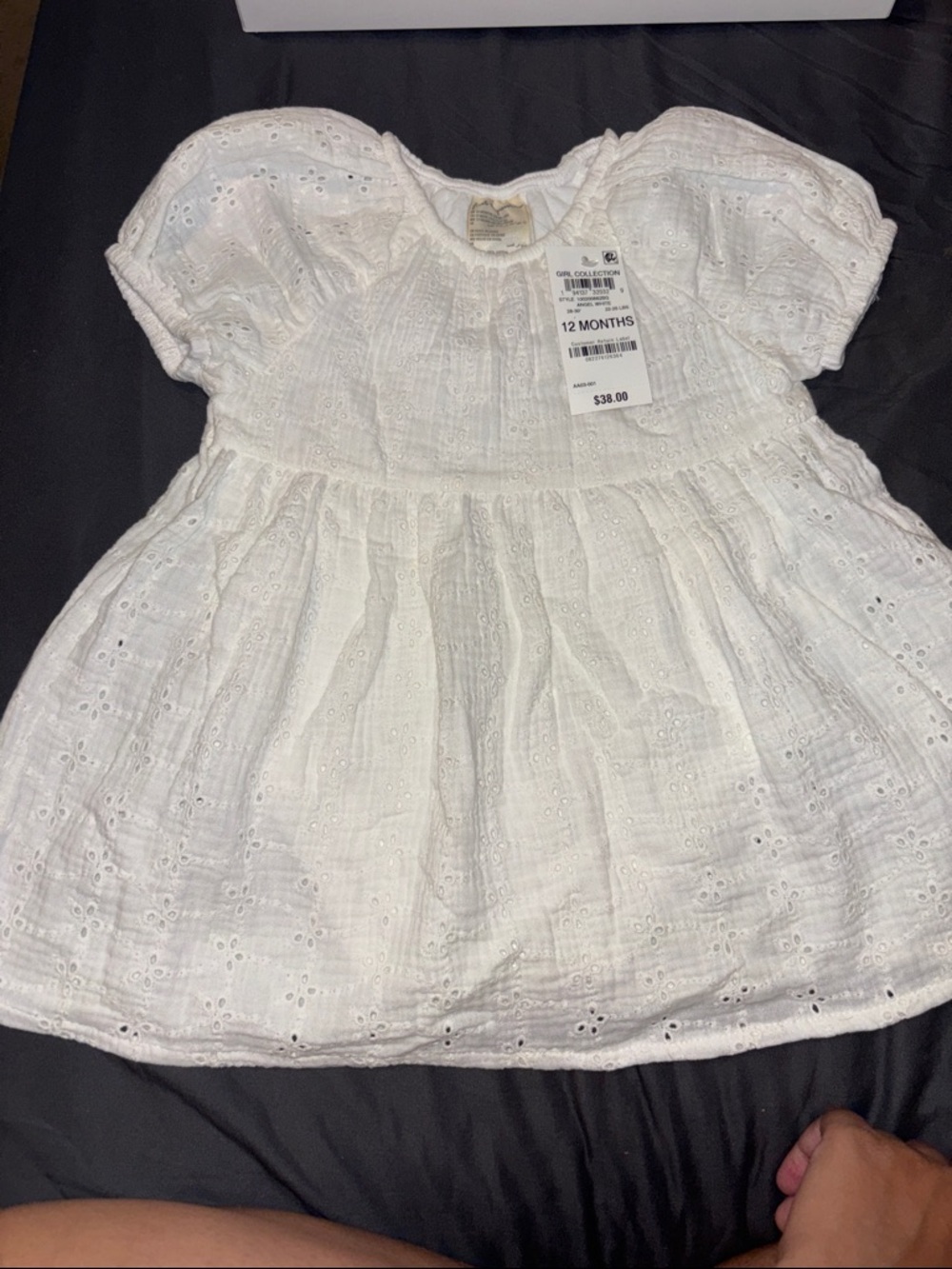 First Impressions White Eyelet Baby Dress